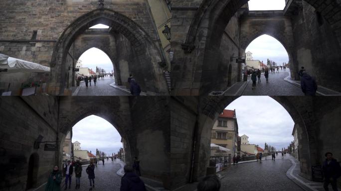 欧洲捷克布拉格查理大桥入口空境