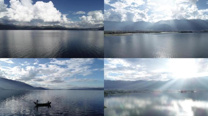 航拍大气河山风光