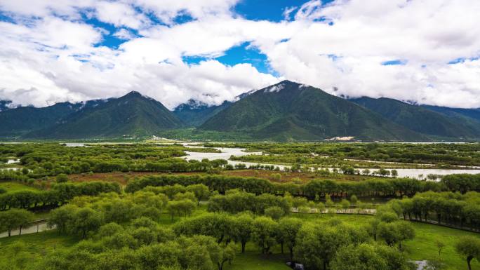 西藏雅尼湿地延时风光摄影4k
