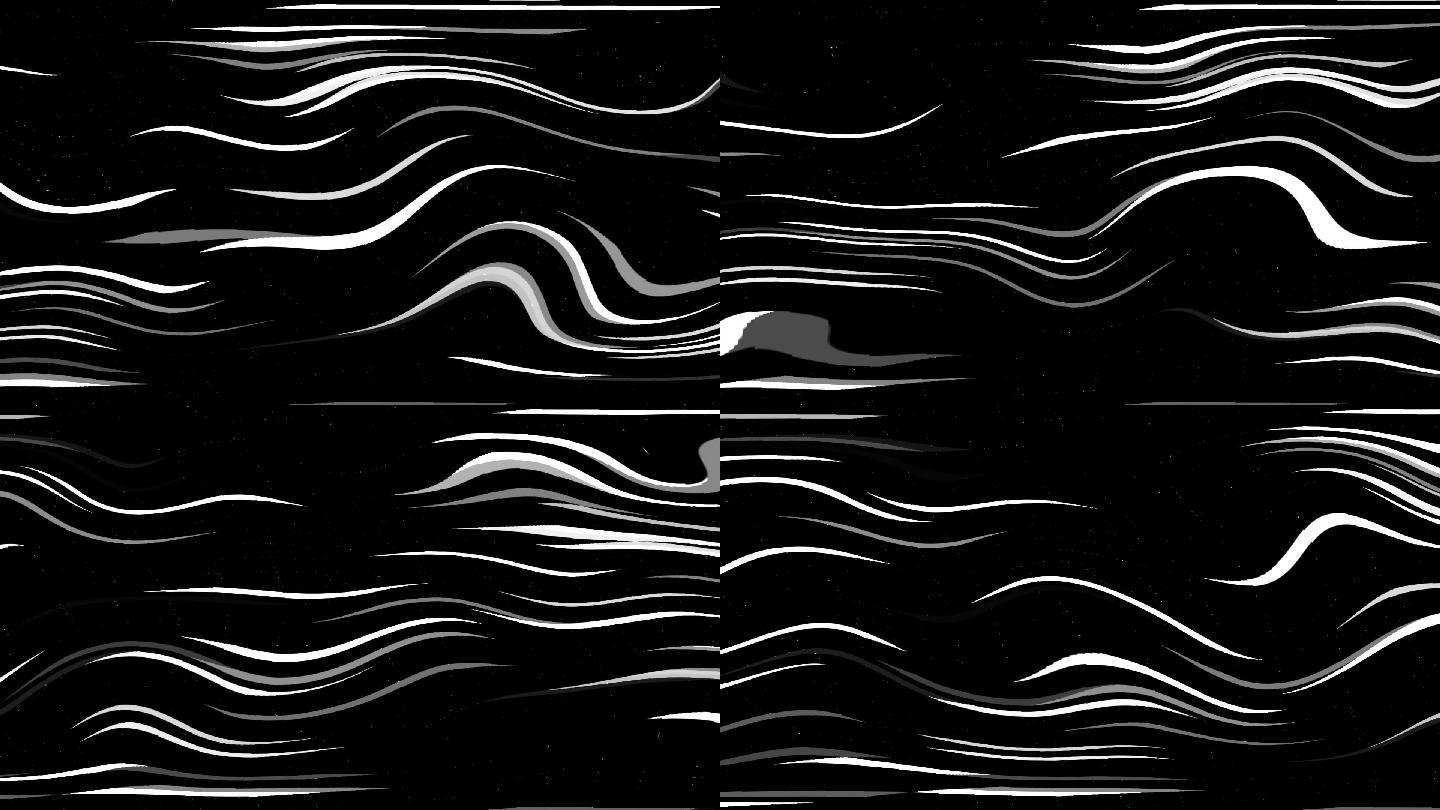 黑白色块波浪线条动态-5