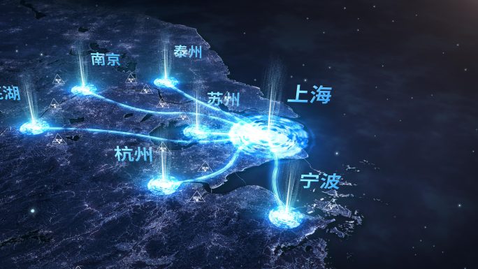 【原创】4K长三角科技地图区位辐射