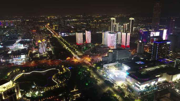 【台州椒江】4K航拍台州市市民广场夜景