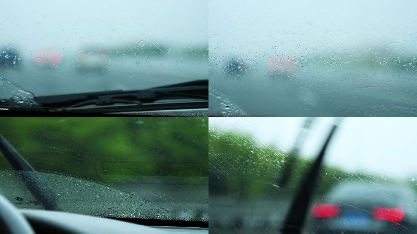 下雨天开车4k视频素材