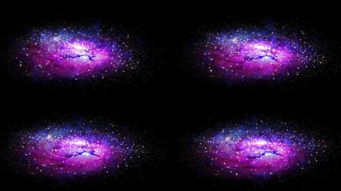 紫色系大气璀璨粒子星云4k带通道