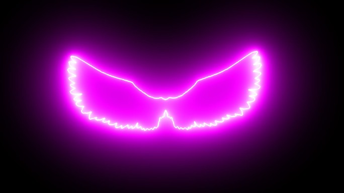 粉红色科技霓虹线条天使恶魔翅膀