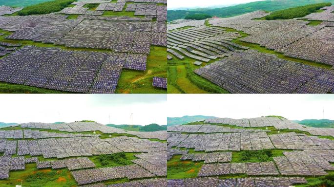 4k航拍贵州山区发电太阳板