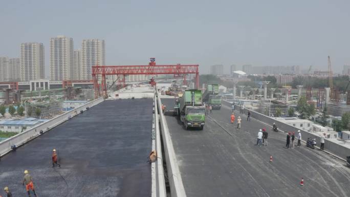 【4K航拍】高架桥道路施工场景