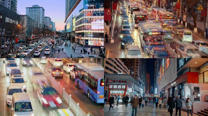 都市 穿梭夜景延时快节奏生活青海西宁