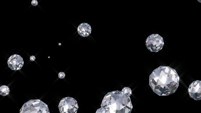 闪耀球形钻石水晶雨通道背景