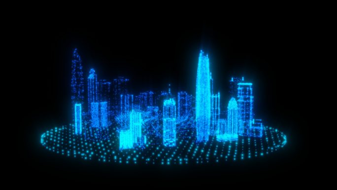 科技虚拟城市（透明通道_循环）