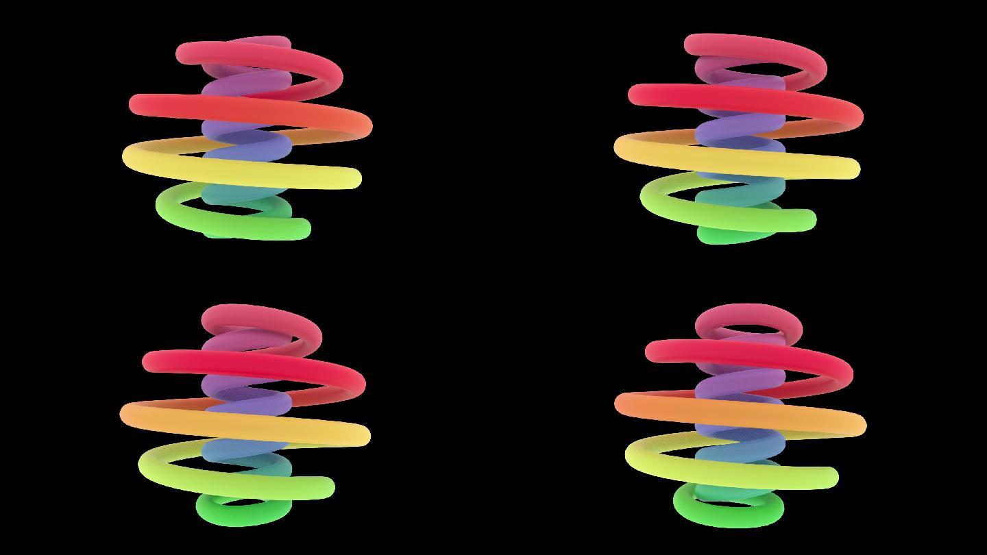 彩虹弹簧循环动画带通道