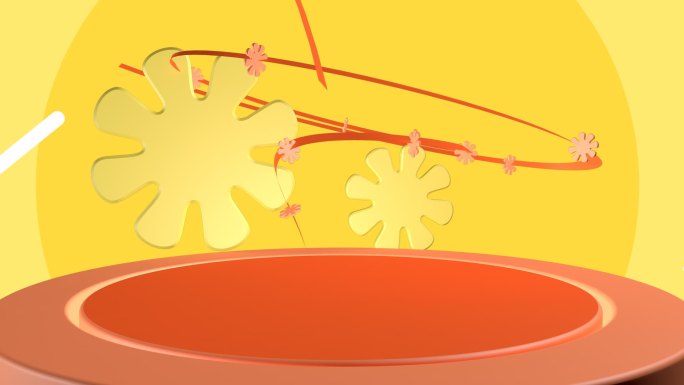 黄色c4d卡通背景视频