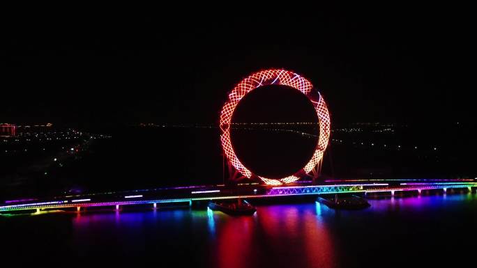 渤海之眼夜景航拍