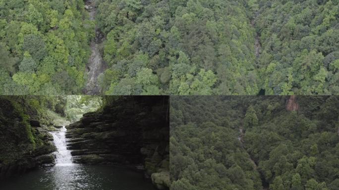 大山生态山泉小溪流航拍