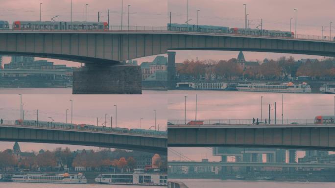 灰度城市桥拍摄