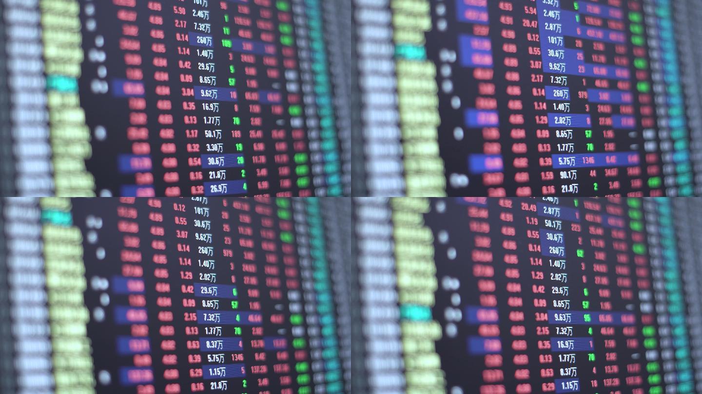 【原创】股票价格变化闪烁股市交易屏幕数据