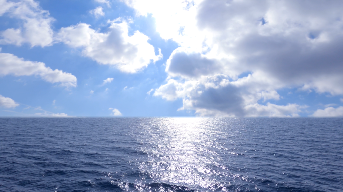 【4K】大海阳光蓝天白云延时海面海平面