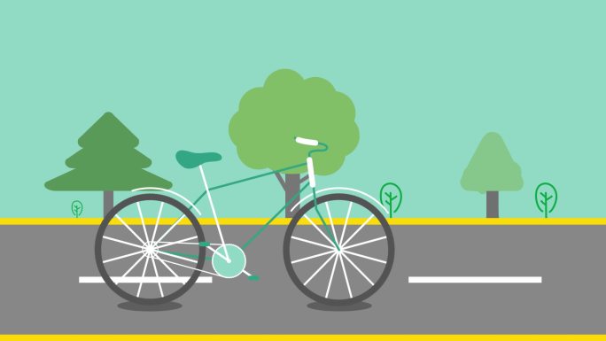 自行车绿色低碳出行MG动画视频素材