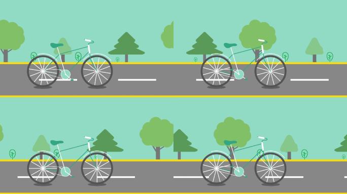 自行车绿色低碳出行MG动画视频素材