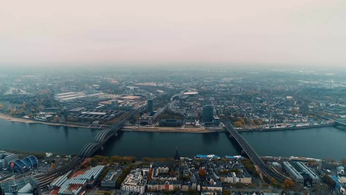 航拍城市建筑视频