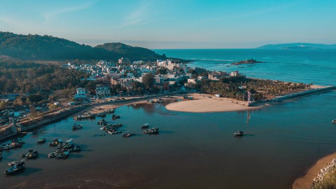 2021最新海南赤岭陵水渔村航拍延时白天