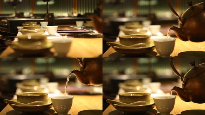 原创餐厅倒茶倒水水壶茶壶