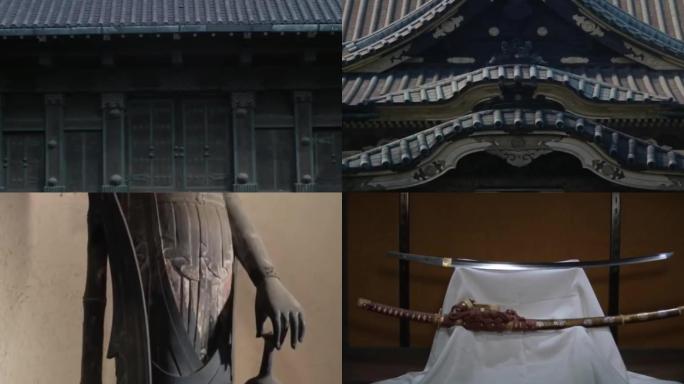 日本中国中华寺院古建筑佛像武士盔甲铠甲