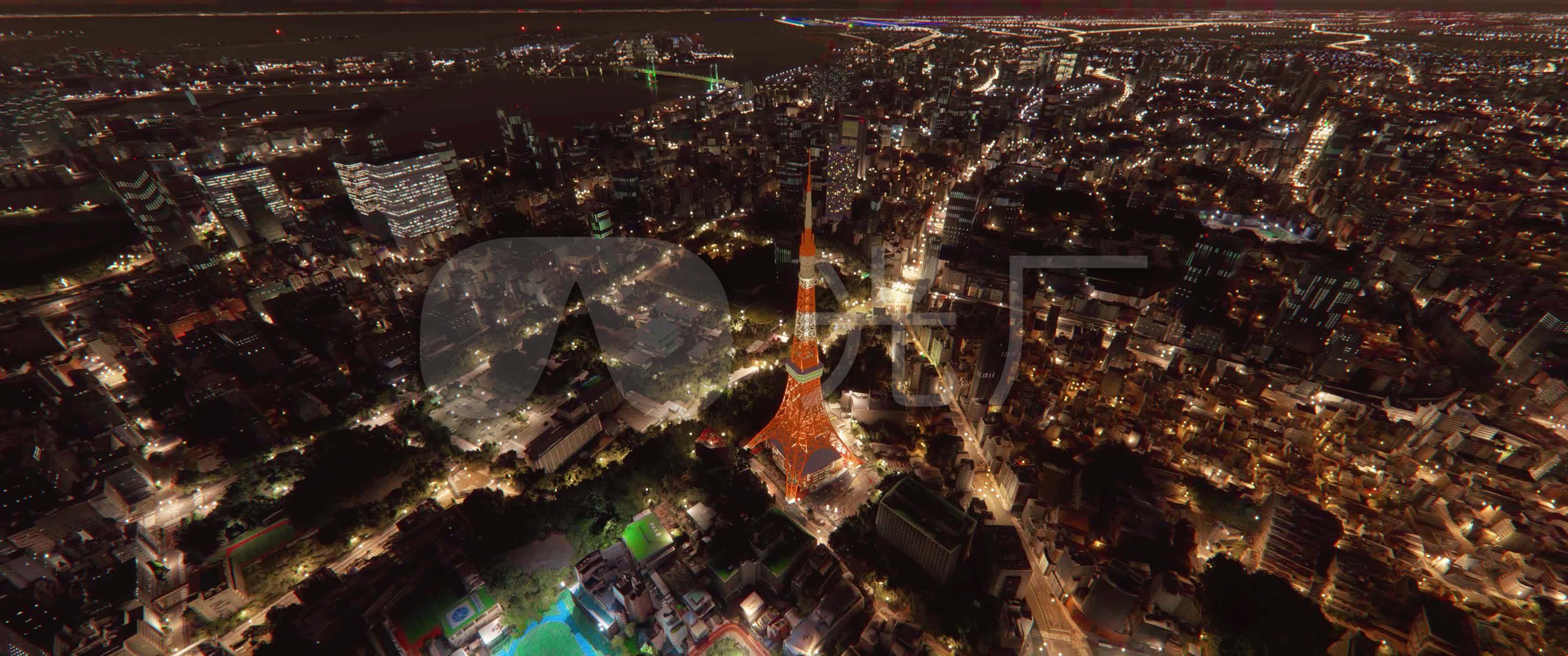 4k日本东京夜景航拍