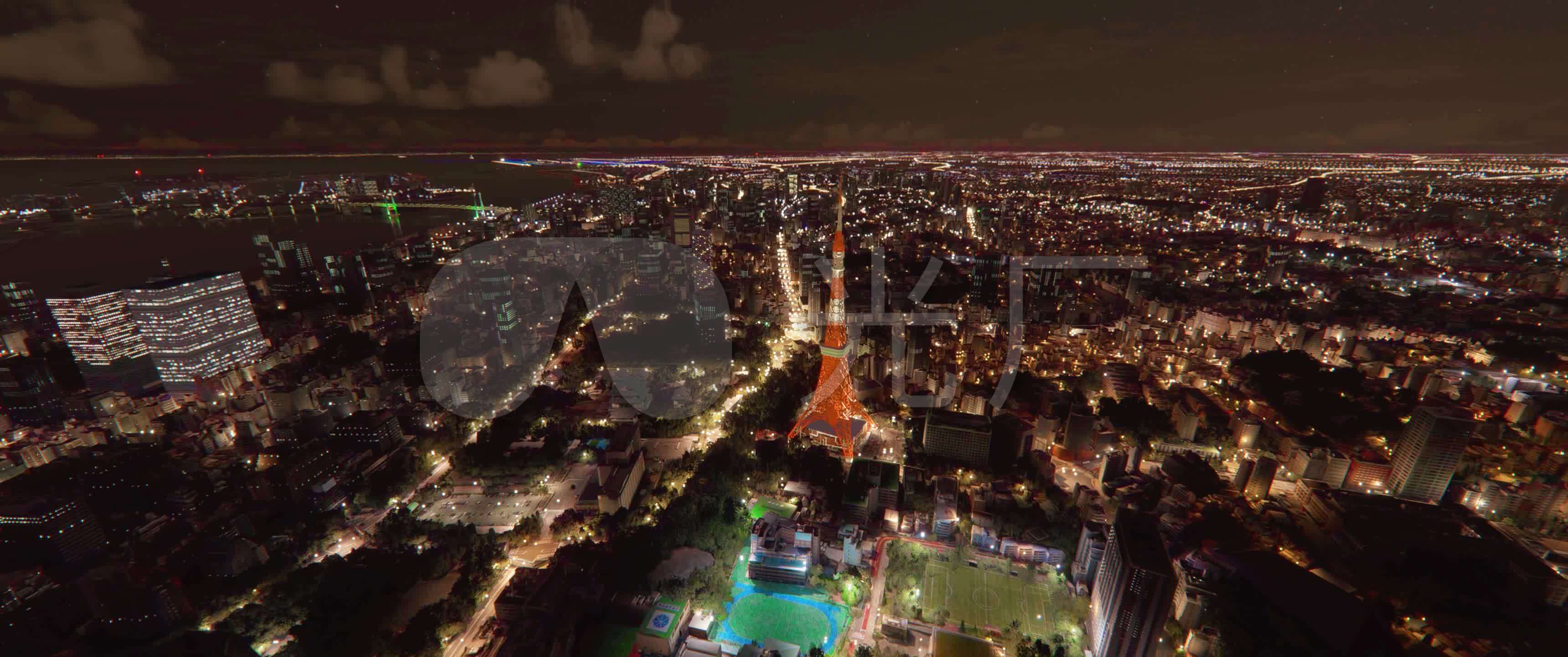 4k日本东京夜景航拍