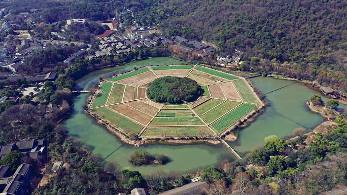 杭州八卦田景区4k航拍（1）