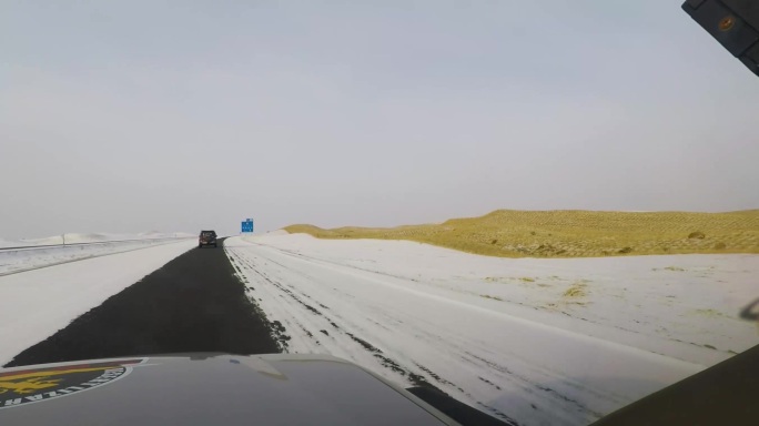 沙漠公路风景-越野车行驶-gopro拍摄