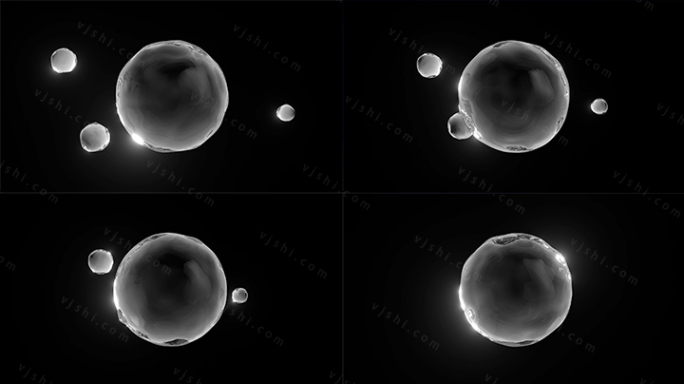 原创水滴珠汇聚融合球视频素材