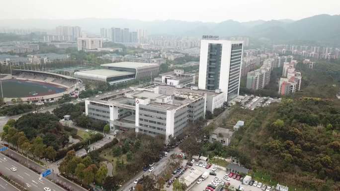 重庆医科大学大学城医院4k航拍原素材