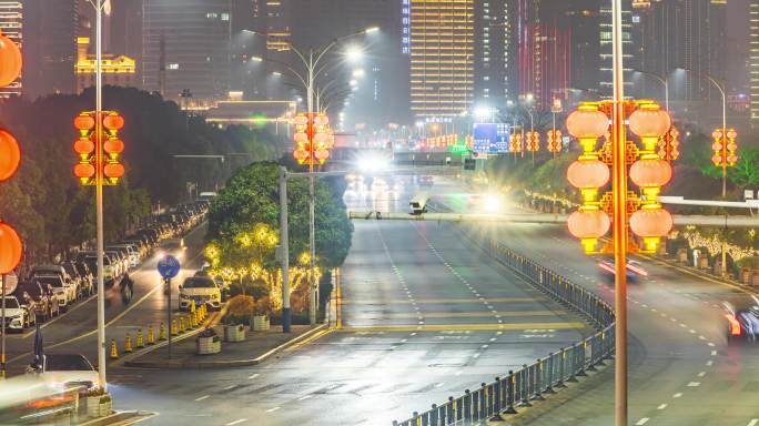 4K城市夜景 霓虹灯 车水马龙夜景光斑