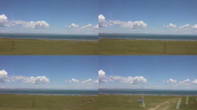 蓝天白云辽阔大草原青海湖