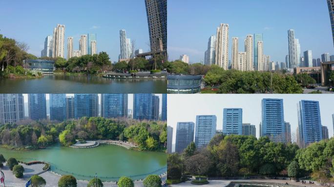 杭州临平水景公园航拍