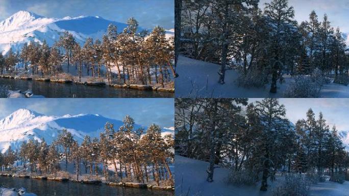 三维雪山