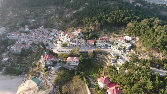 4K高清青岛崂山村庄航拍