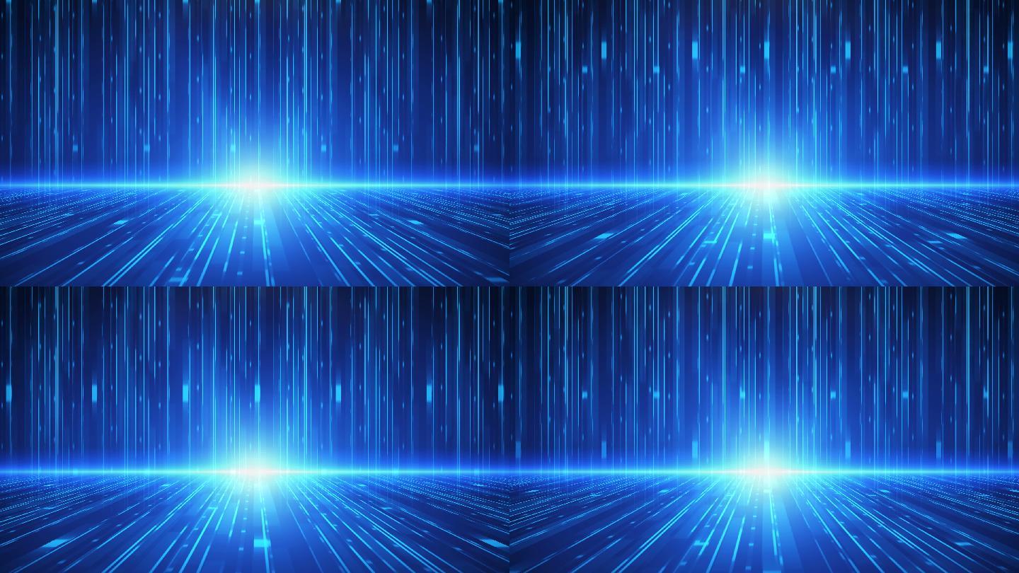 蓝色粒子光线科技背景动态视频