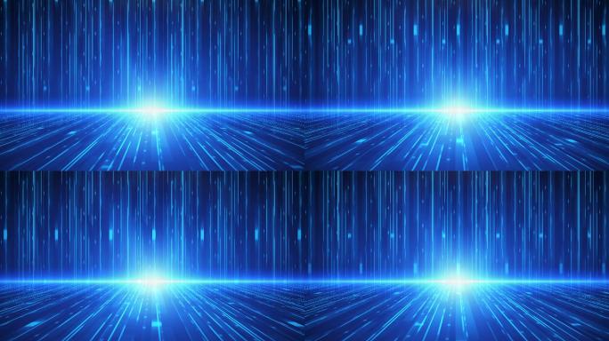 蓝色粒子光线科技背景动态视频