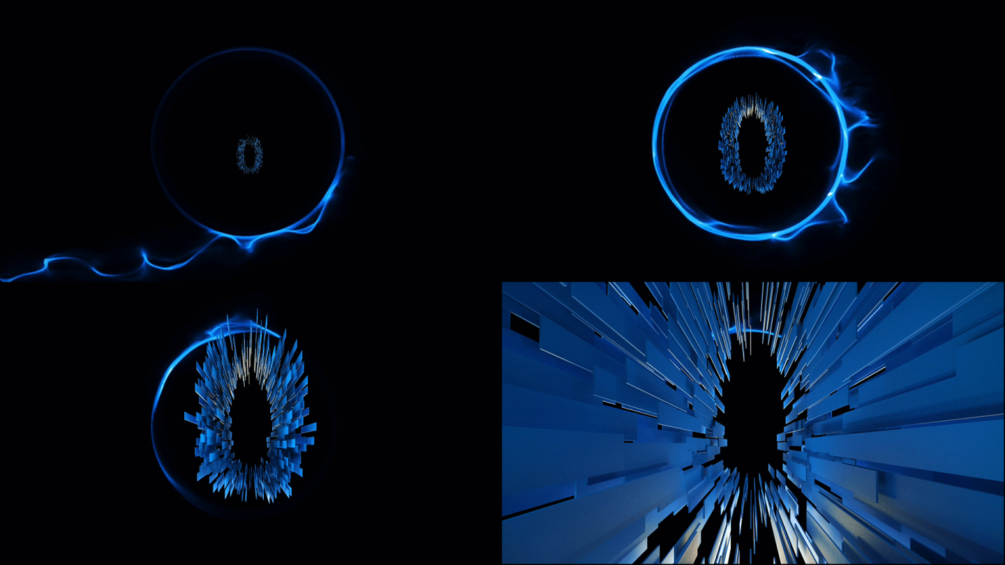【4K倒计时】5秒倒数光效简约时尚蓝光圈