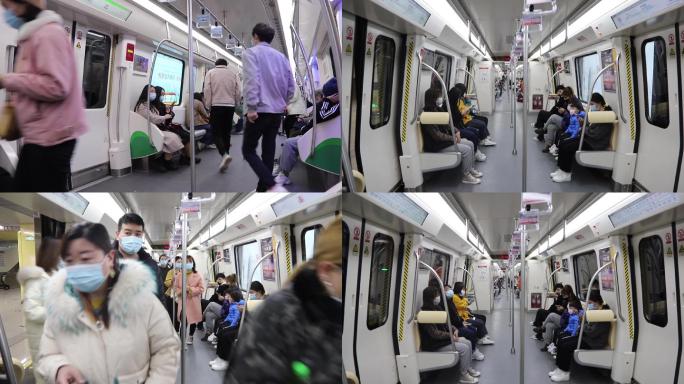 【4K】地铁运行内部空镜绿色出行