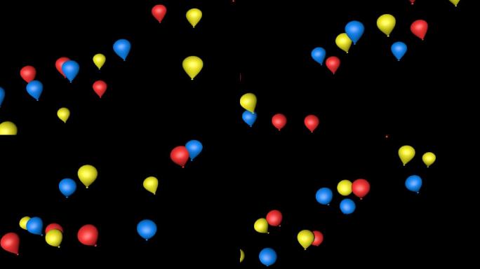 彩色气球飞舞素材加Alpha通道