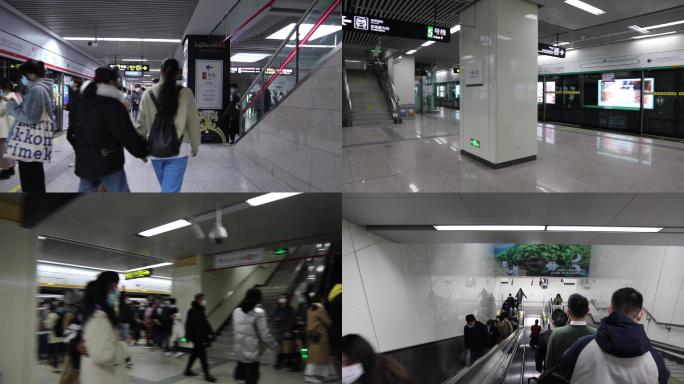 【4K】地铁人流量空镜绿色出行