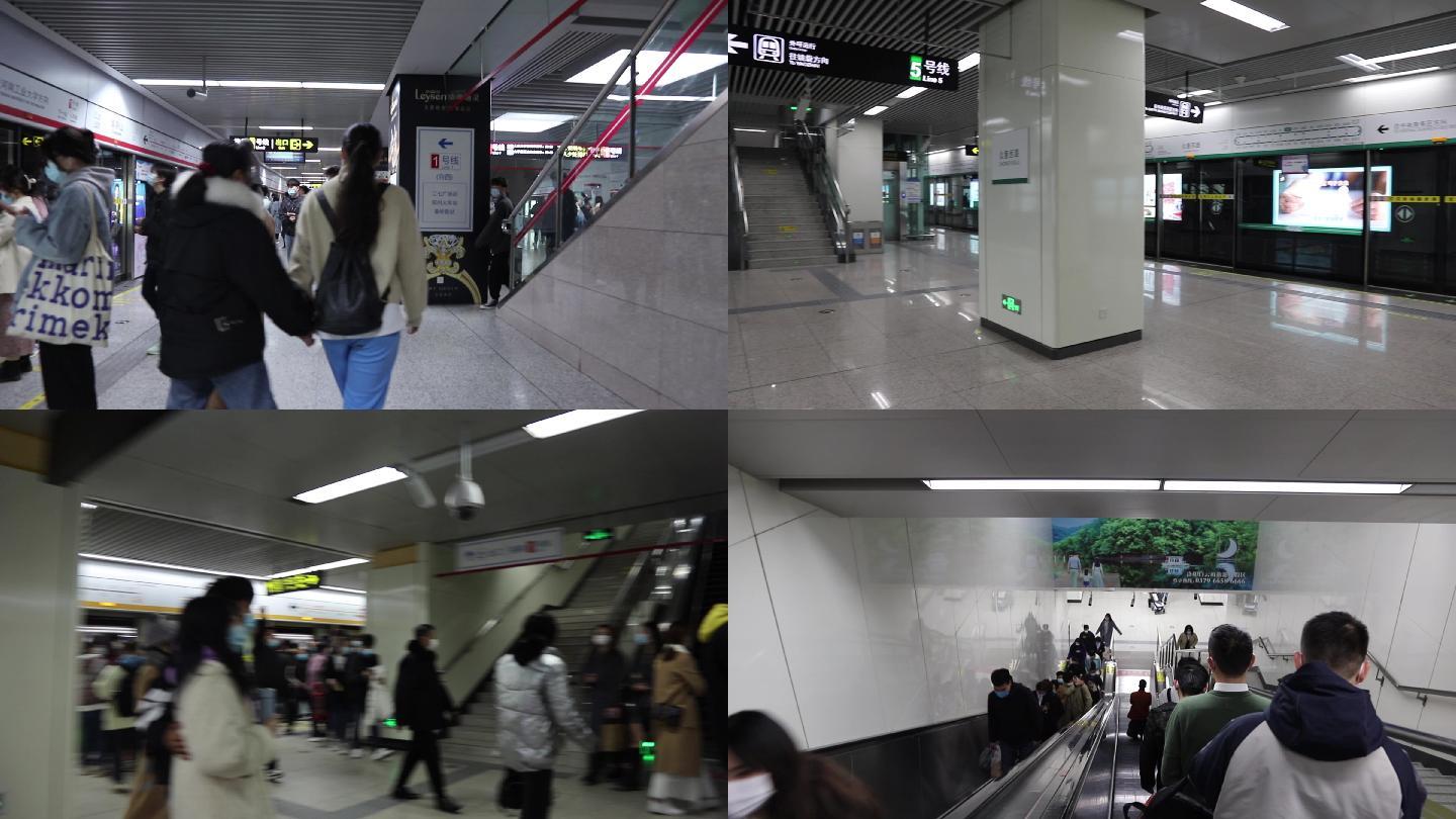 【4K】地铁人流量空镜绿色出行