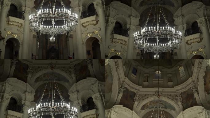 欧洲古老教堂蜡烛吊灯