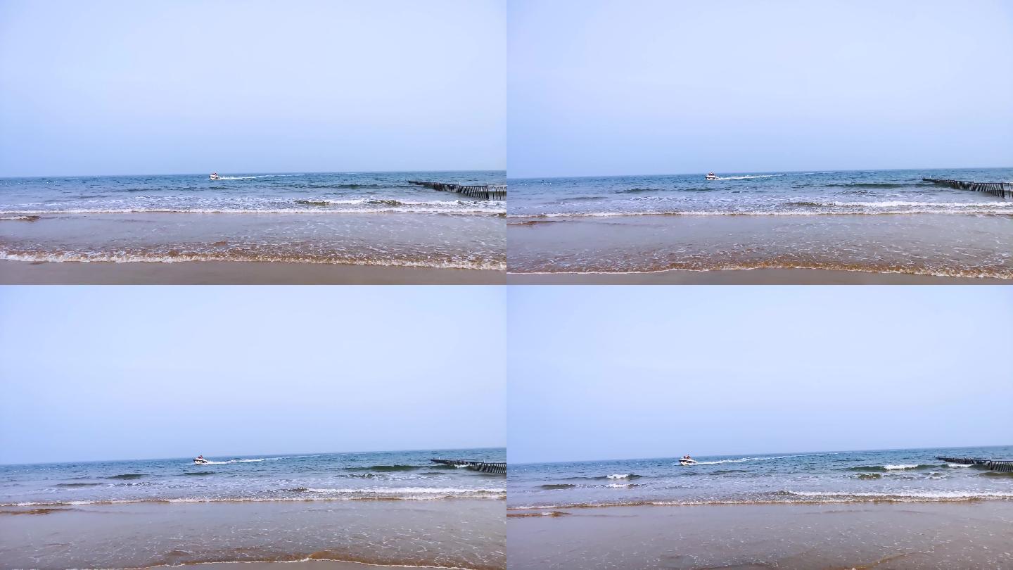 4K拍摄金沙滩大海风光