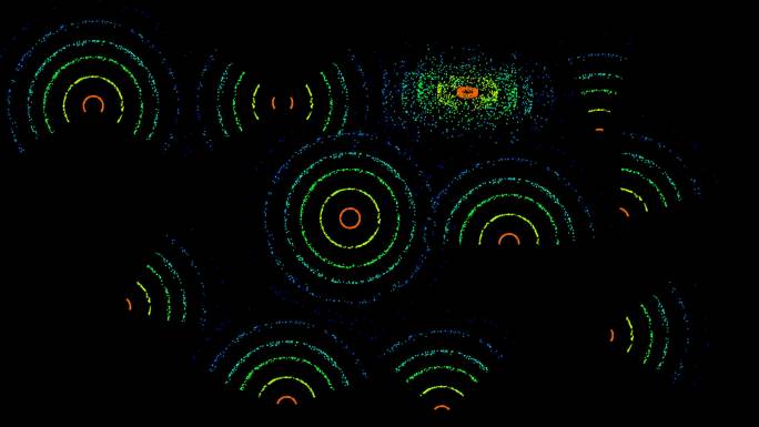 创意多彩电波信号扩散素材_4k带透明通道