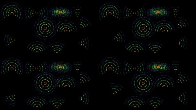 创意多彩电波信号扩散素材_4k带透明通道
