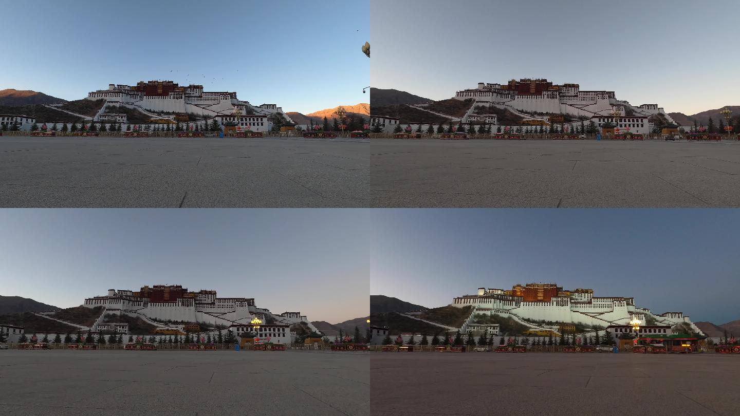 4K西藏拉萨布达拉宫日落延时